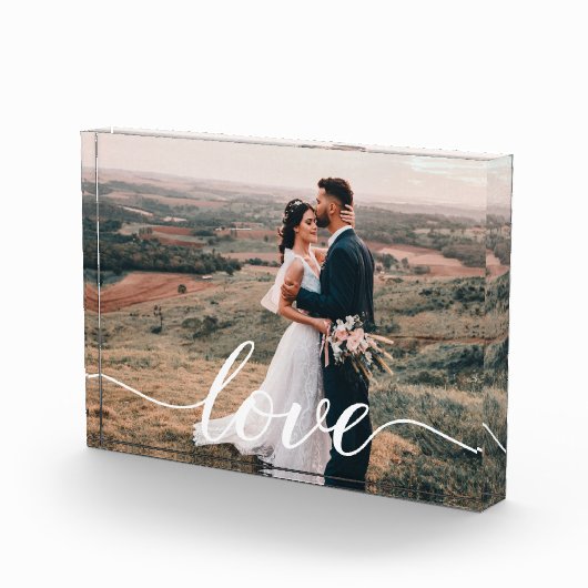 Trouwliefde Script Persoonlijke Fotocadeau Fotoblokken (Rechts)