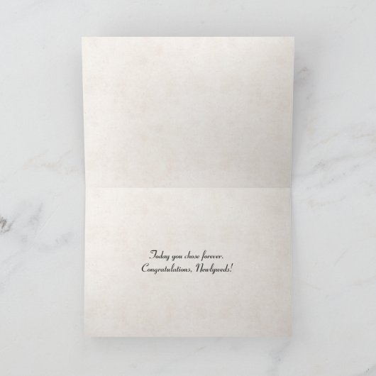 trouwliefdeslettertype met bladeren kaart (Binnen)