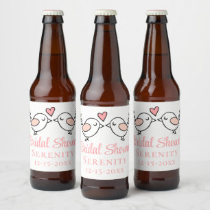 Trouwliefdesvogels Roze Liefdesvogels Bruidsfeest Bier Etiket
