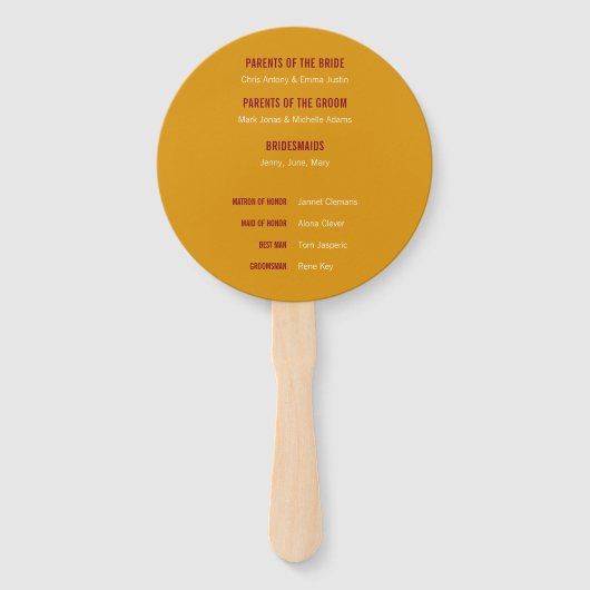 Trouwlijst Handwaaier (Achterkant)