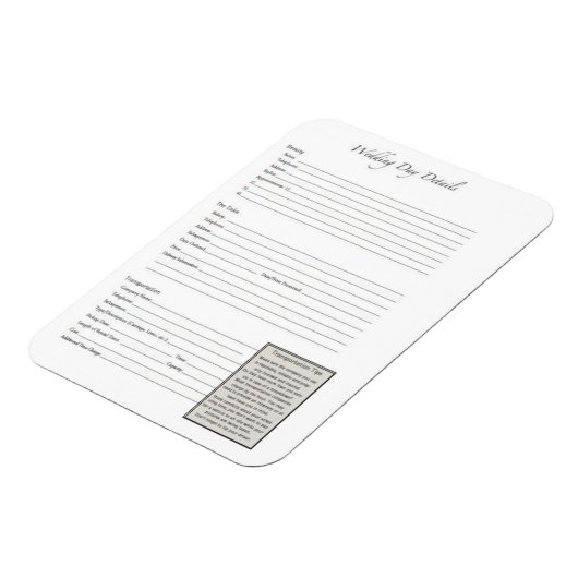 Trouwlijst Sjabloon Magneet (Linkerzijde)