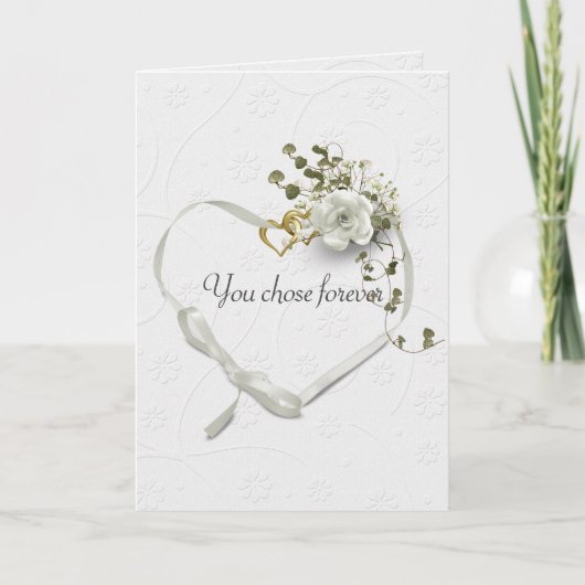 Trouwlint en gouden hart ringen kaart (Voorkant)