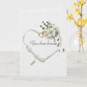 Trouwlint en gouden hart ringen kaart (Gele Bloem)