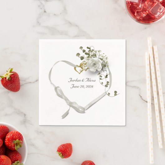 trouwlinthart met roos ivy bouquet servet (Insitu)