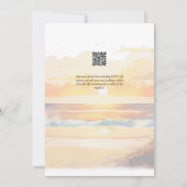 Trouwlocatie aan het strand met zonsondergang kaart (Achterkant)