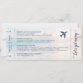 Trouwlocatie aan het strand Prijsvliegticket Foto Save The Date (Achterkant)