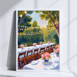 Trouwlocatie Aquarel Schilderij Bloem Botanisch Poster