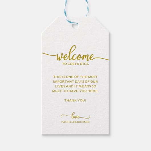 Trouwlocatie Bruiloft Bedankt Goud Cadeaulabel (Voorkant)