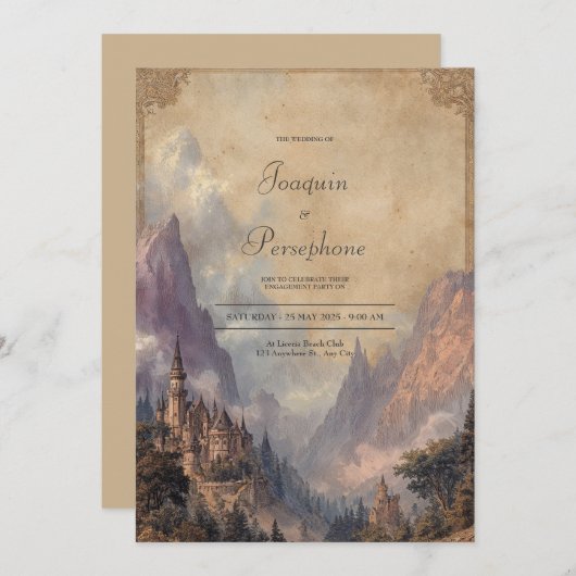 Trouwlocatie Castle Peaks Enchanted Forest Kaart (Voorkant / Achterkant)