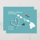 Trouwlocatie Hawaï Save The Date (Voorkant / Achterkant)