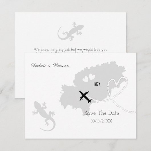 Trouwlocatie Ibiza Save The Date (Voorkant / Achterkant)
