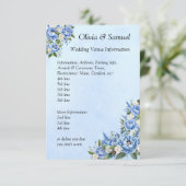 Trouwlocatie info - Blauwe Pioen  Informatiekaartje (Staand voorkant)