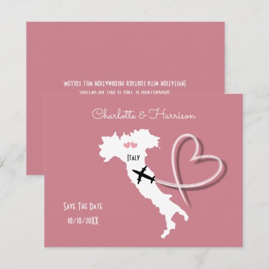 Trouwlocatie Italië Bewaar de Datum Save The Date (Voorkant / Achterkant)