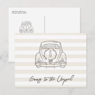 Trouwlocatie Kapel Trouwauto Save the Date Briefkaart