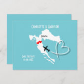 Trouwlocatie Kroatië Bewaar de Datum Save The Date (Voorkant / Achterkant)