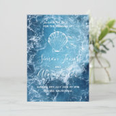 Trouwlocatie op het strand save the date (Staand voorkant)