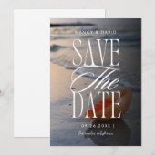 Trouwlocatie op het strand save the date (Voorkant / Achterkant)