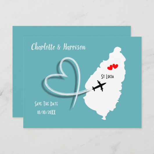 Trouwlocatie St Lucia Save The Date (Voorkant / Achterkant)