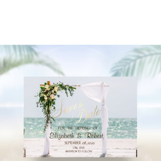 Trouwlocatie Strand Bloem Arbour Save The Date