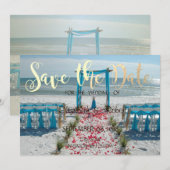 Trouwlocatie Strand Bruiloft Arbor Save The Date (Voorkant / Achterkant)