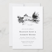 Trouwlocatie Upload uw schets tekening bruiloft Kaart (Voorkant)