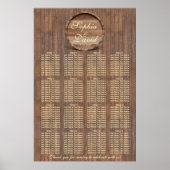 Trouwlocatie zitplaatsenkaart wijnvat 16 tafels poster (Voorkant)