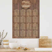 Trouwlocatie zitplaatsenkaart wijnvat 16 tafels poster (Keuken)