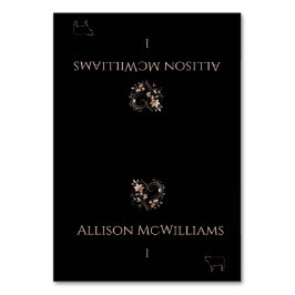 Trouwlocatiekaartjes-Vlees Icoon-Roze Gouden Bloem Kaart