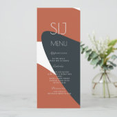 Trouwlogo Biologische Terracotta Diner Menu (Staand voorkant)