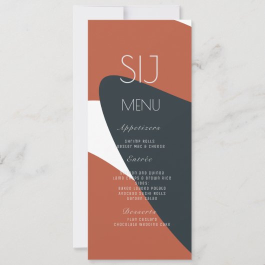 Trouwlogo Biologische Terracotta Diner Menu (Voorkant)
