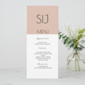 Trouwlogo Eenvoudig Kleurblok Diner Tan Menu (Staand voorkant)