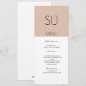 Trouwlogo Eenvoudig Kleurblok Diner Tan Menu (Voorkant / Achterkant)