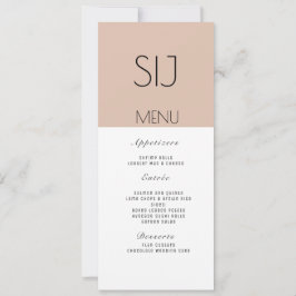 Trouwlogo Eenvoudig Kleurblok Diner Tan Menu