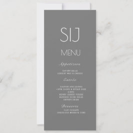 Trouwlogo Grijs Geel Eenvoudig Diner Menu