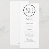 Trouwlogo Hart Tak Minimalistisch Diner Menu (Voorkant / Achterkant)