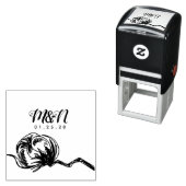 Trouwlogo Katoenplant Handgetekend Zelfinktende Stempel (In situ)