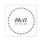 Trouwlogo Lijnkunst Hart Geo Rond Cirkelvormig Zelfinktende Stempel (Design)