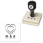 Trouwlogo lint hart zelf inktend rubberstempel (Gestempeld)