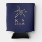Trouwlogo met monogram palmboom koeler (Voorkant)