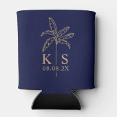 Trouwlogo met monogram palmboom koeler (Achterkant)