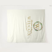 Trouwlogo Monogram bruiloft fotohokje Wandkleed (Voorkant (horizontaal))