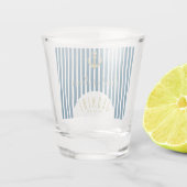 Trouwlogo Naadloze Meid van Eer Gouden Anker Shot Glas (Achterkant)