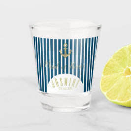 Trouwlogo Naadloze Meid van Eer Gouden Anker Shot Glas