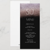 Trouwlogo Ombre Glitter Paars BW Diner Menu (Voorkant / Achterkant)