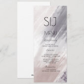 Trouwlogo Paarse Kwast Strepen Diner Menu (Voorkant / Achterkant)