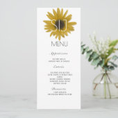 Trouwlogo Realistische Zonnebloem Diner Menu (Staand voorkant)