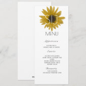 Trouwlogo Realistische Zonnebloem Diner Menu (Voorkant / Achterkant)