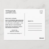 Trouwluifel Waterverf Floral Wijzig de datum Briefkaart (Achterkant)