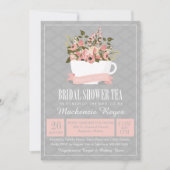 Trouwlunch Theekopje Bruiloft Uitnodiging (Voorkant)