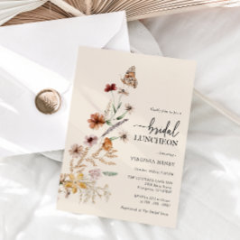 Trouwlunch uitnodiging met bloemen